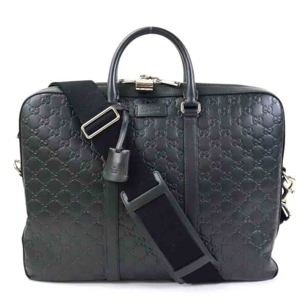 99461a Gucci Guccissima Leather Business Bag Black