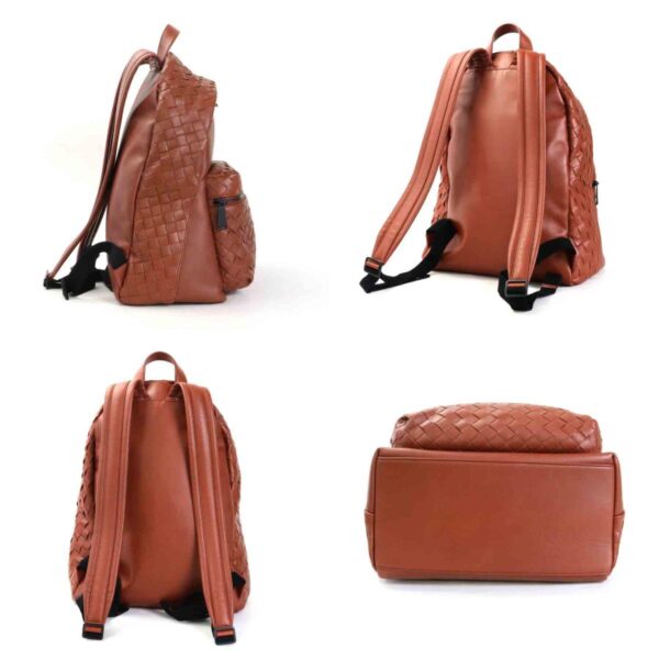 99489a 1 c Bottega Veneta Intrecciato Leather Backpack Brown