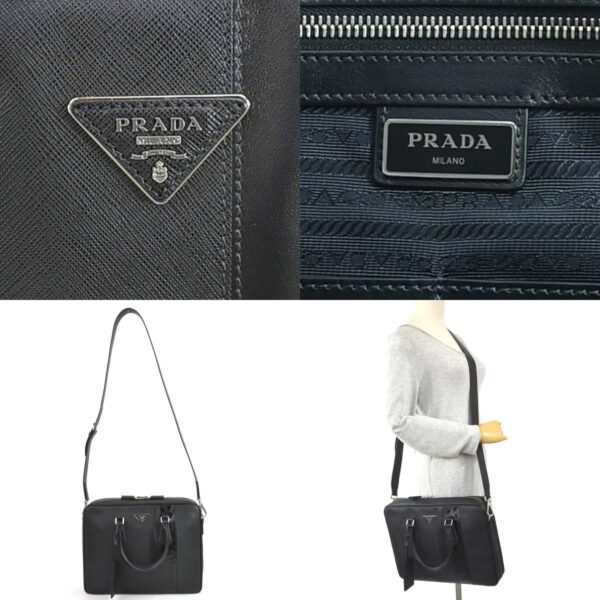 99506f 10 c Prada Shoulder Bag Leather Crocodile Black