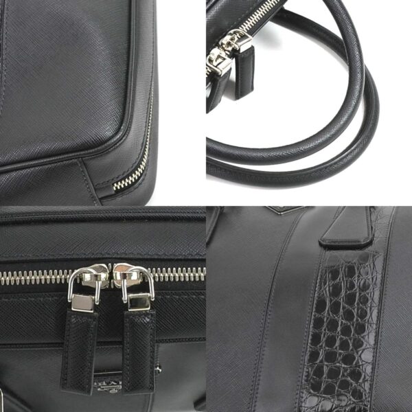 99506f 6 c Prada Shoulder Bag Leather Crocodile Black