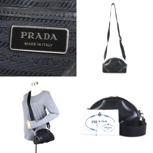 99571g 10 c Prada Crossbody Shoulder Bag Nylon Leather Black