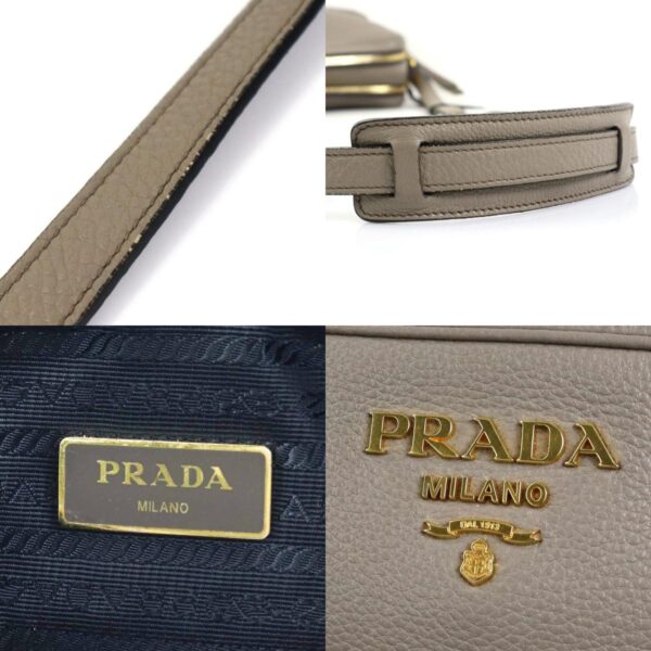 99596a 9 c Prada Leather Crossbody Shoulder Bag Greige