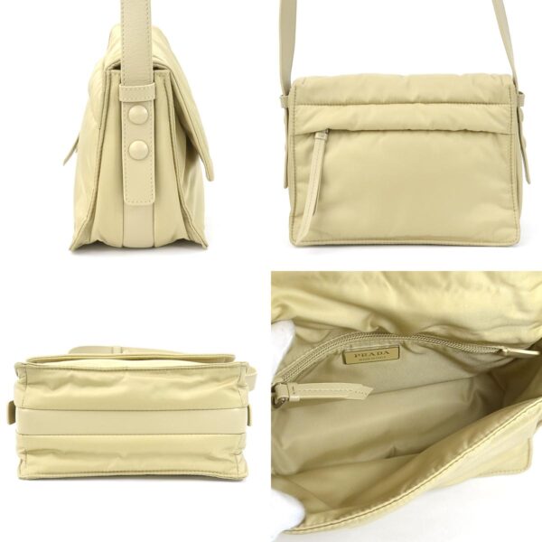 99604i 1 c Prada Re Nylon Padded Shoulder Bag Beige