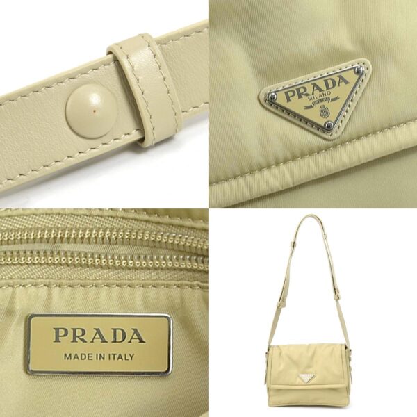 99604i 9 c Prada Re Nylon Padded Shoulder Bag Beige