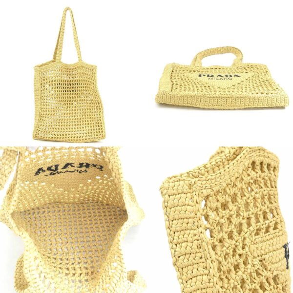 99639f 2 c Prada Raffia Basket Shoulder Tote Bag Natural