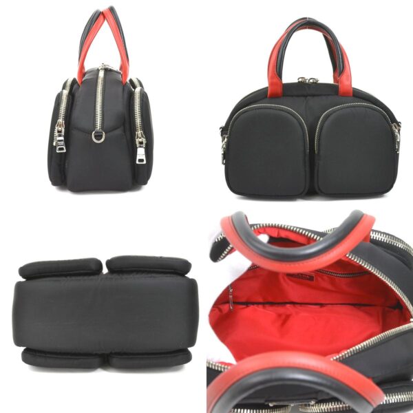 99640i 1 c Prada Nylon Crossbody Shoulder Bag Black Red