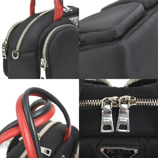 99640i 5 c Prada Nylon Crossbody Shoulder Bag Black Red