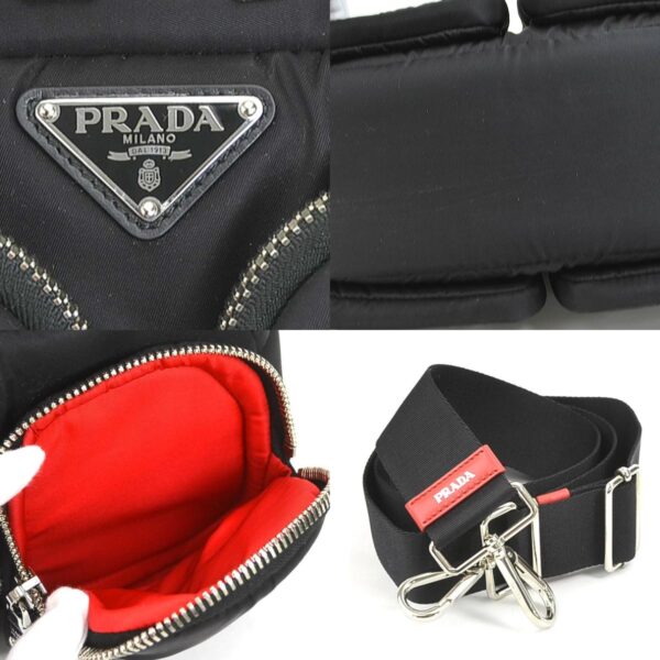 99640i 9 c Prada Nylon Crossbody Shoulder Bag Black Red