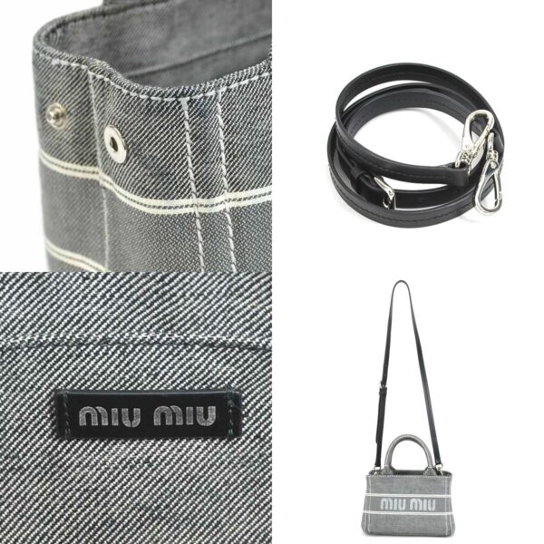 99642g 9 c Miu Miu Handbag Crossbody Shoulder Bag Canvas Black