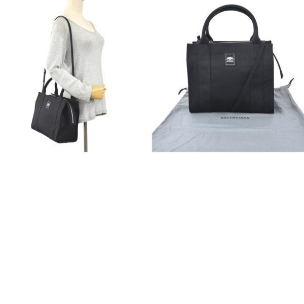 99771f 13 c Balenciaga Canvas Shoulder Bag Black