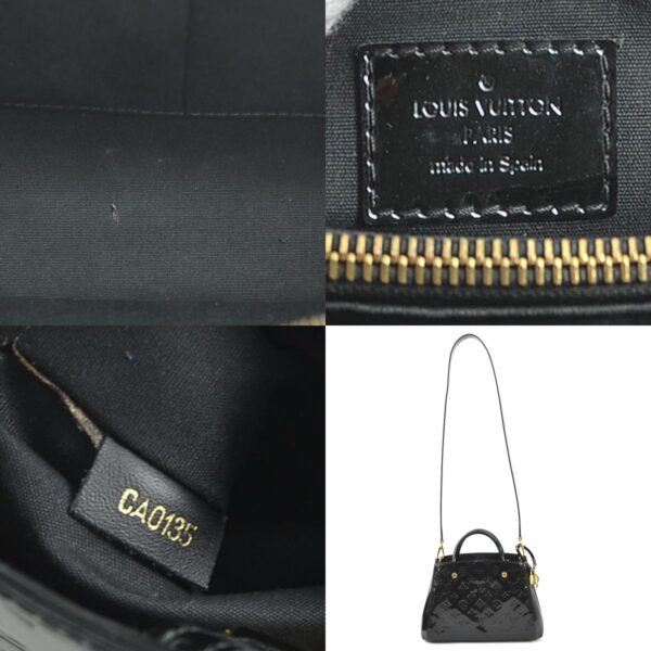 99810i 13 c Louis Vuitton Vernis Montaigne BB Noir Patent Leather Black