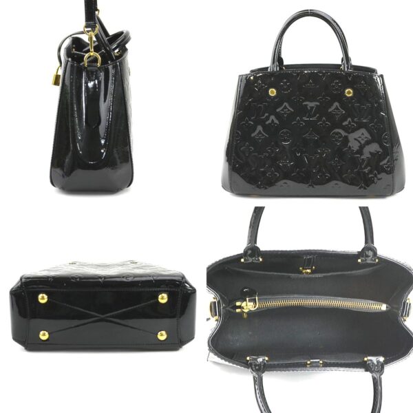 99810i 1 c Louis Vuitton Vernis Montaigne BB Noir Patent Leather Black