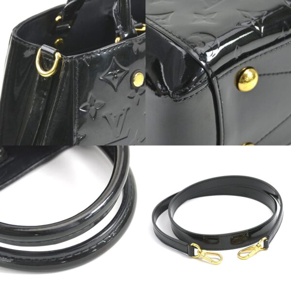 99810i 5 c Louis Vuitton Vernis Montaigne BB Noir Patent Leather Black