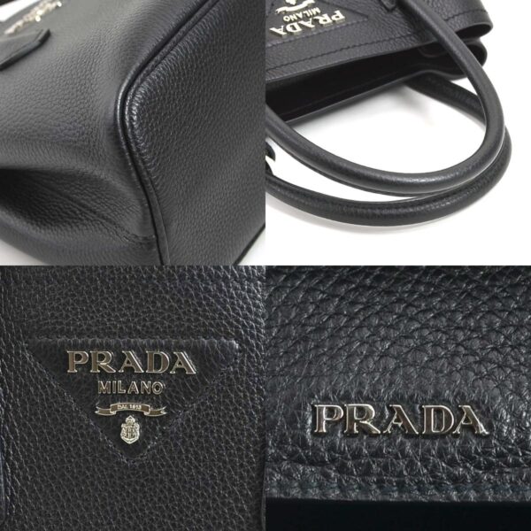 99833f 6 c Prada Double Leather Mini Bag Crossbody Shoulder Bag Black