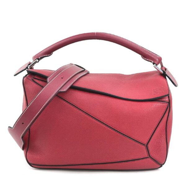 99856i Loewe Puzzle Leather Shoulder Bag Grape