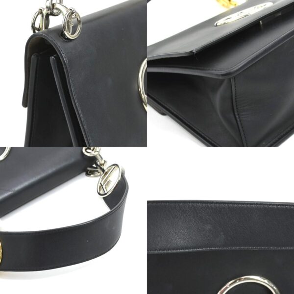 99947g 5 c Fendi Canayef Shoulder Bag Leather Black