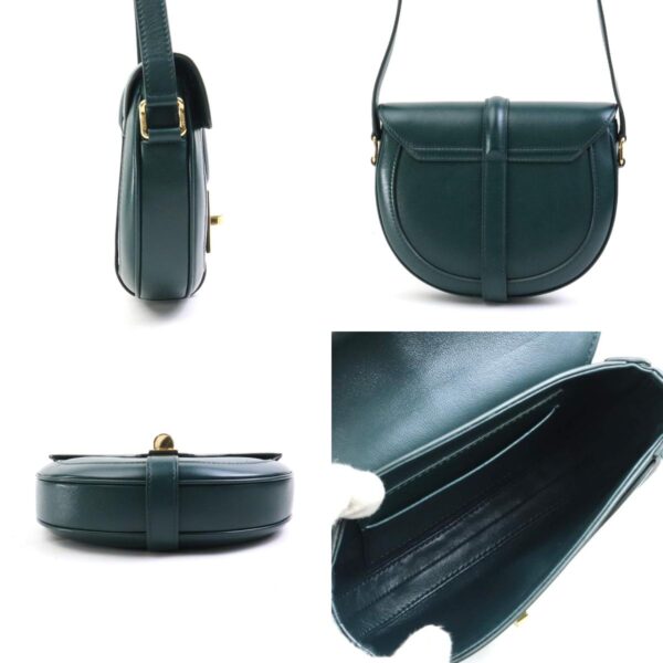 99951g 1 c Celine Small Buzas Shoulder Bag Leather Green