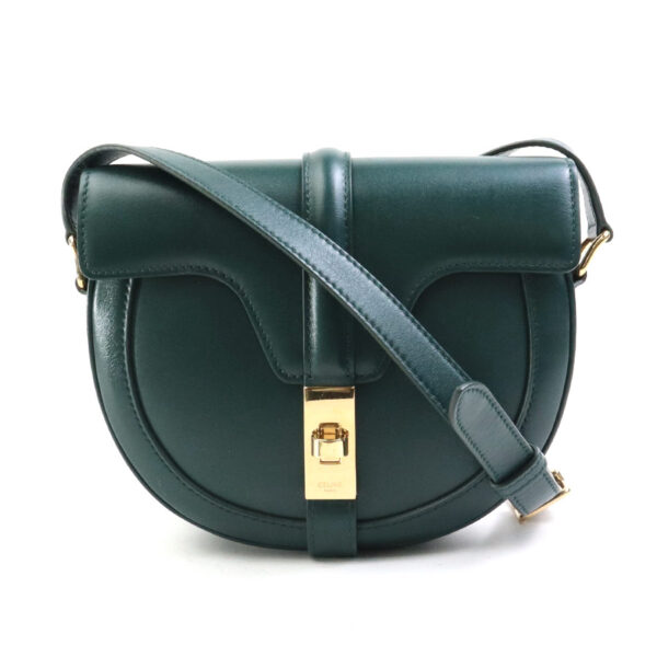 99951g Celine Small Buzas Shoulder Bag Leather Green