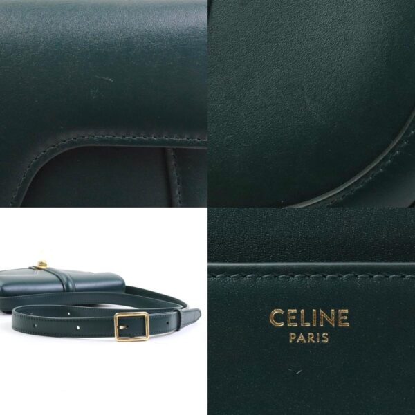 99951g 9 c Celine Small Buzas Shoulder Bag Leather Green