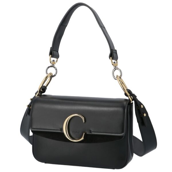 9ss191a37001 1 Chloe C Small Double Carry 2WAY Bag Leather Black