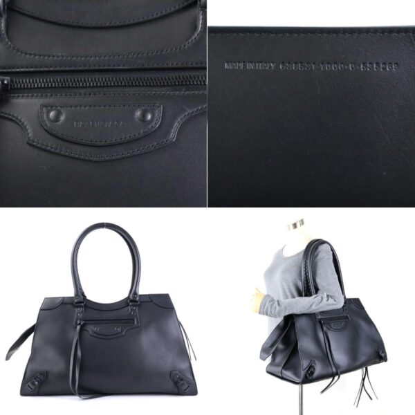 a0034 10 c Balenciaga Leather Neo Classic Shoulder Bag Black