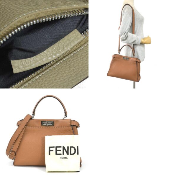 a0037 13 c Fendi Peekaboo Selleria Shoulder Bag Leather Camel