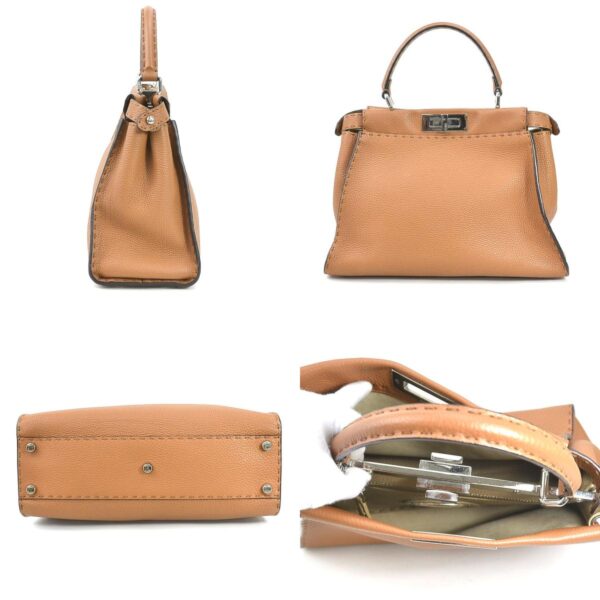 a0037 1 c Fendi Peekaboo Selleria Shoulder Bag Leather Camel