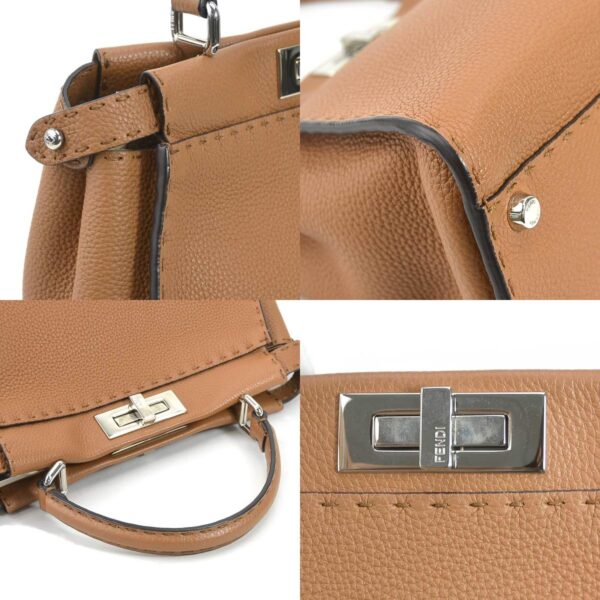 a0037 5 c Fendi Peekaboo Selleria Shoulder Bag Leather Camel