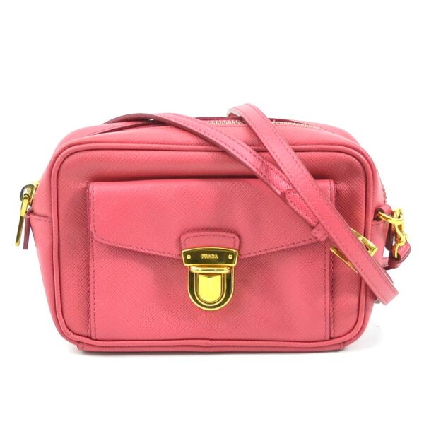 a0103 Prada Crossbody Shoulder Bag Leather Pink