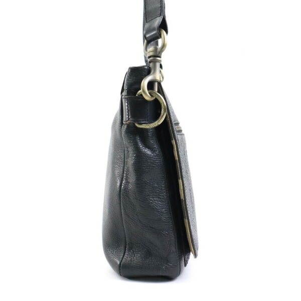 a0196 1 Burberry Leather Crossbody Shoulder Bag Black