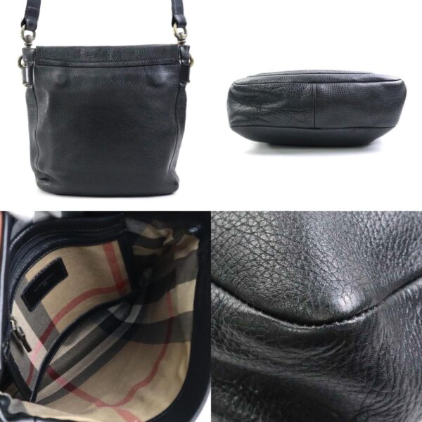 a0196 2 c Burberry Leather Crossbody Shoulder Bag Black