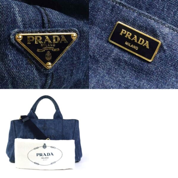 a0271 13 c Prada Denim Canvas Tote Bag Blue