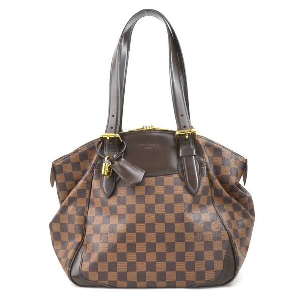 a0290 Louis Vuitton Verona MM Damier Canvas Shoulder Bag Brown