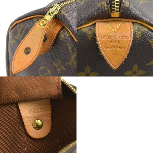 a0291 10 c Louis Vuitton Speedy 30 Monogram Canvas Handbag Brown