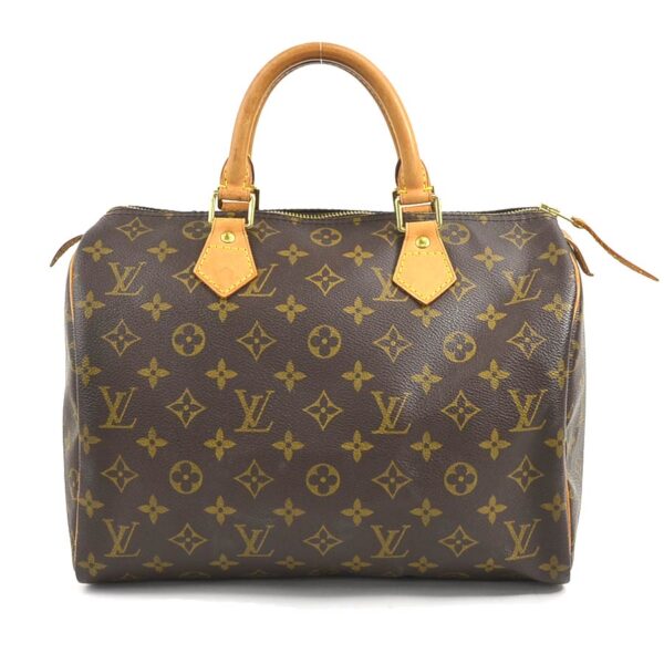 a0291 Louis Vuitton Speedy 30 Monogram Canvas Handbag Brown