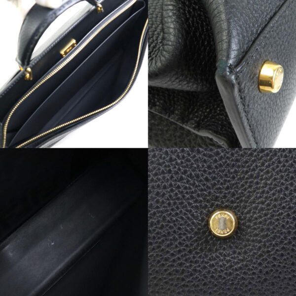 a0404 5 c Fendi Peekaboo Essential Shoulder Bag Leather Black