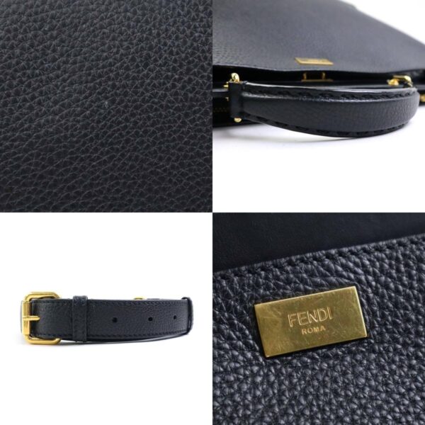 a0404 9 c Fendi Peekaboo Essential Shoulder Bag Leather Black