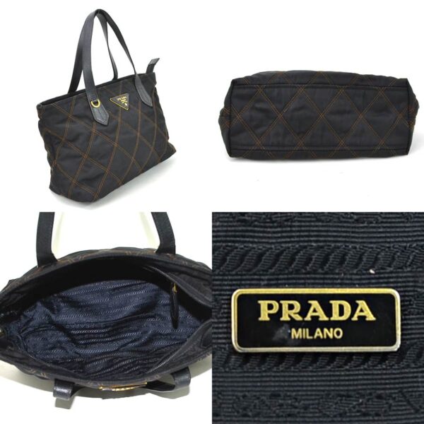 a10002 1 Prada 2Way Handbag Quilted Nylon Black