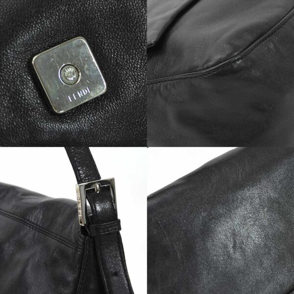 a10003a 3 Fendi Mamma Bucket Shoulder Bag Leather Black