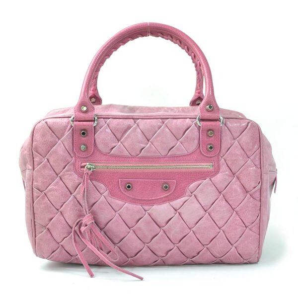 a10007a Balenciaga The Matelasse Mini Bag Leather Pink