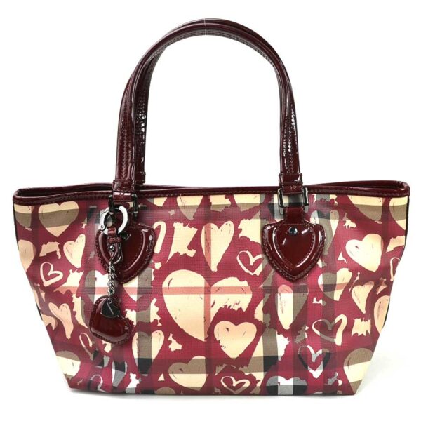 a10030a Burberry Heart Enamel Shoulder Bag Bordeaux Beige