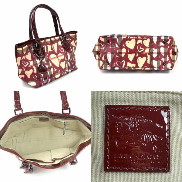 a10030a 1 Burberry Heart Enamel Shoulder Bag Bordeaux Beige