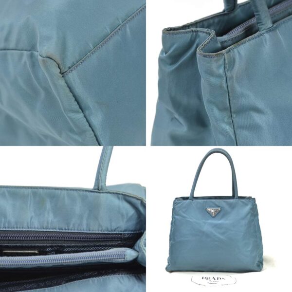 a10035a 2 Prada Handbag Nylon Turquoise Blue