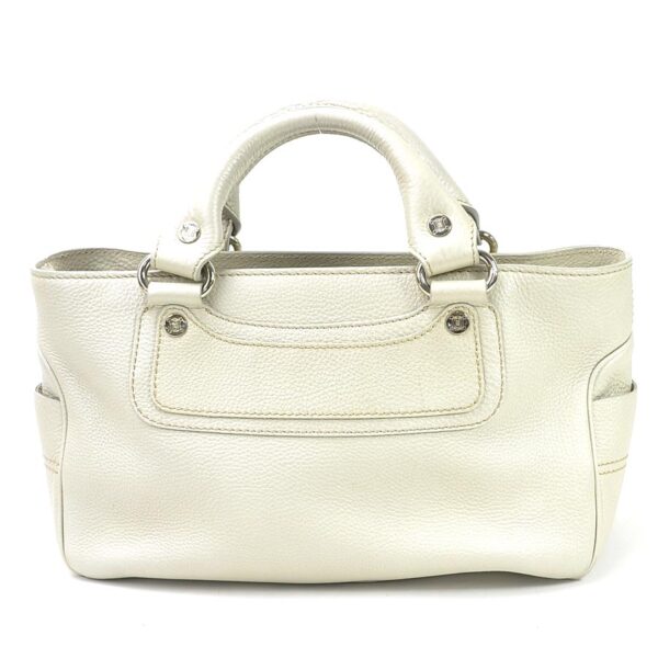 a10036a Celine Boogie Bag Leather Off White