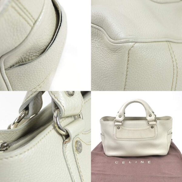 a10036a 2 Celine Boogie Bag Leather Off White