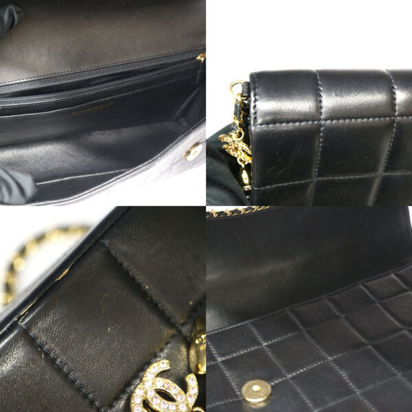 a2005886 8 Chanel Chocolate Bar Chain Shoulder Bag Lambskin Black