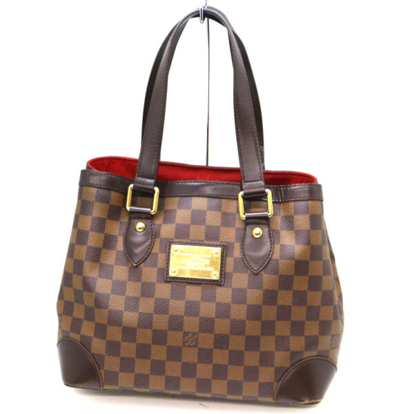 a2008199 2 Louis Vuitton Hampstead PM Tote Bag Damier Canvas Ebene Brown