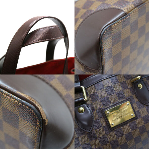 a2008199 7 Louis Vuitton Hampstead PM Tote Bag Damier Canvas Ebene Brown