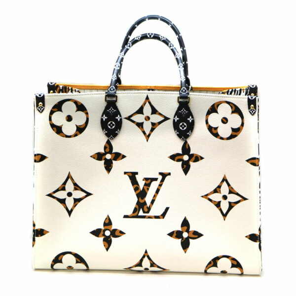 a2008791 2 Louis Vuitton On the Go GM Handbag Jungle Yvoir White Orange