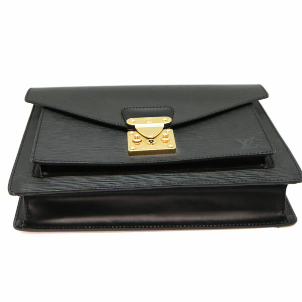 a21 148 6 Louis Vuitton Monceau Shoulder Bag Epi Leather Noir Black